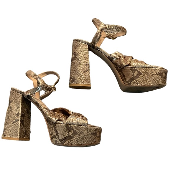Gianvito Rossi Vintage Python Snakeskin leather platform heels shoes sz 39.5 - Picture 2 of 12